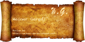 Weiner Gergő névjegykártya